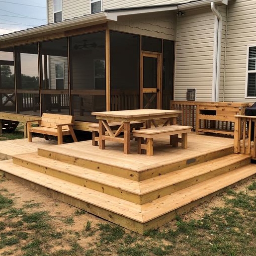 Custom Cedar Porch And Deck Installed On NC150 W In Greensboro, NC