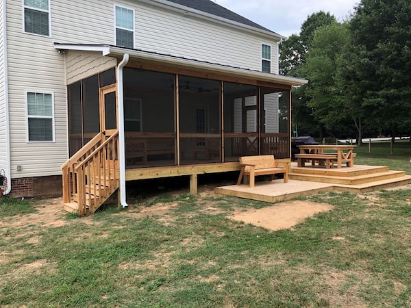 Greensboro cedar porch and deck installation