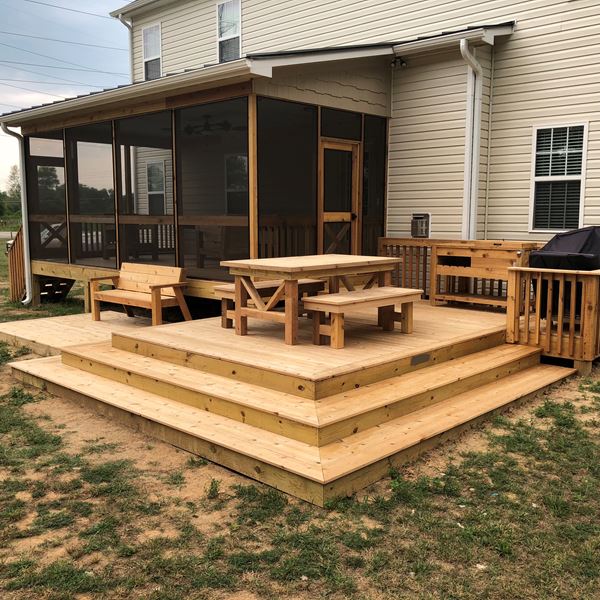 Greensboro cedar porch and deck installation