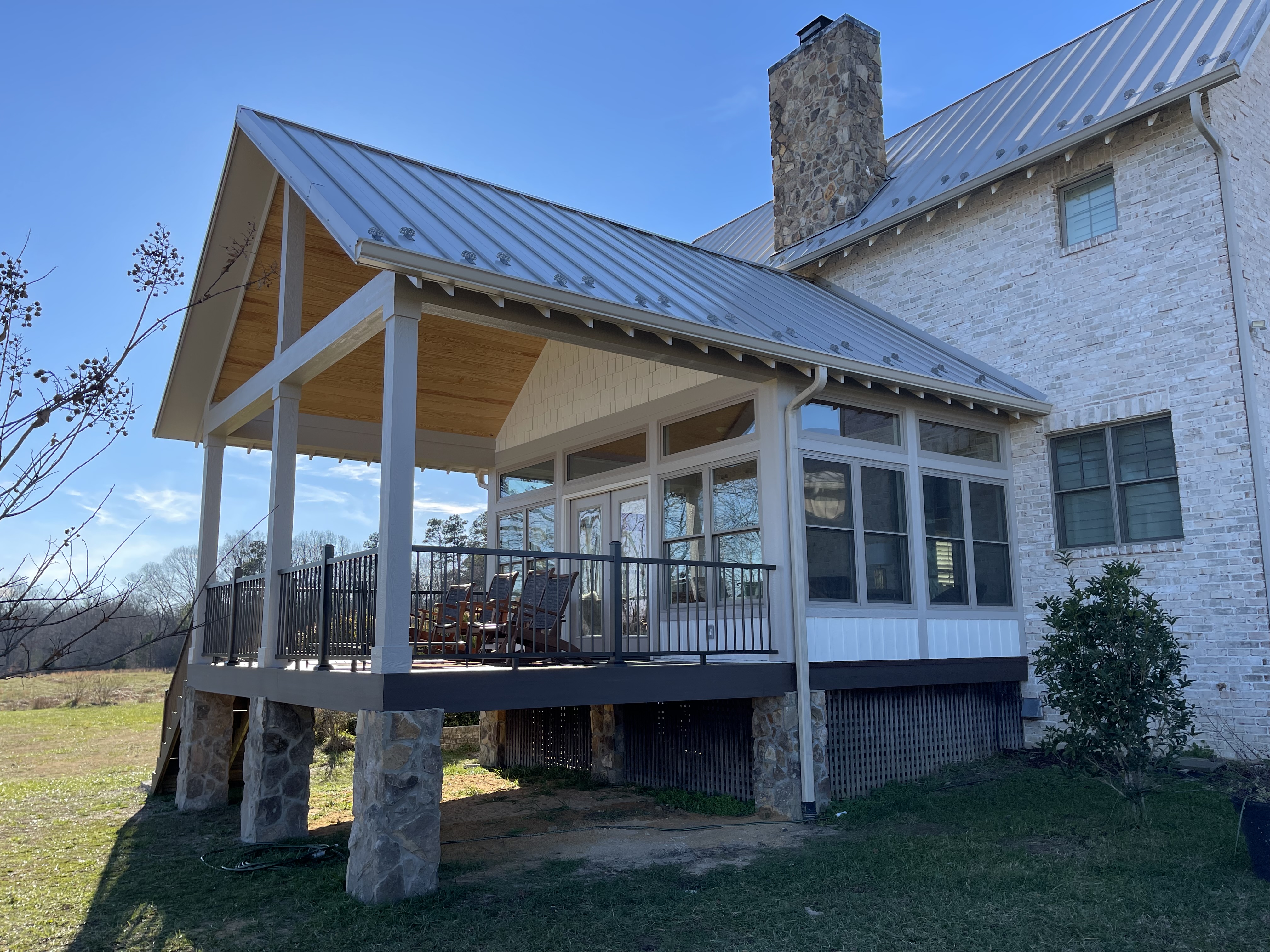 Converted Sunroom and Deck with Covered Porch Project in Summerfield, NC
